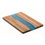 Acacia wood chopping board with blue epoxy resin detail wood colour sixth view