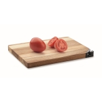 Acacia wood chopping board with knife sharpener wood colour second view