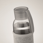 Recycled glass bottle with sleeve and lid, 500 ml dark grey colour second photographic view