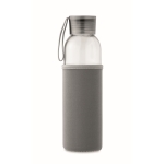 Recycled glass bottle with sleeve and lid, 500 ml dark grey colour fourth view