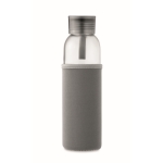 Recycled glass bottle with sleeve and lid, 500 ml dark grey colour fifth view