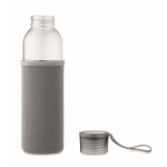 Recycled glass bottle with sleeve and lid, 500 ml dark grey colour sixth view