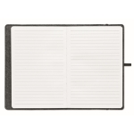 RPET felt notebook with lined A5 sheets of recycled paper dark grey colour fifth view