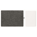 RPET felt notebook with lined A5 sheets of recycled paper dark grey colour seventh view