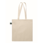 Fairtrade tote bag as a promotional item, 180 g/m2 beige colour sixth view