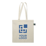 Fairtrade tote bag as a promotional item, 180 g/m2 beige colour view with print area