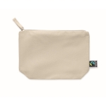 Cotton toiletry bag, 180 g/m2, thin fairtrade beige colour second view