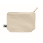 Cotton toiletry bag, 180 g/m2, thin fairtrade beige colour third view