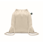 Drawstring cotton bag, load capacity: 9 kg, 180 g/m2 beige colour