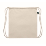 Drawstring cotton bag, load capacity: 9 kg, 180 g/m2 beige colour third view