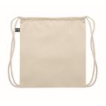 Drawstring cotton bag, load capacity: 9 kg, 180 g/m2 beige colour sixth view