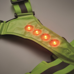 Reflective seat belt with LEDs on front and back green colour sixth photographic view