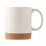 White ceramic mug with cork base, 280 ml white colour second view