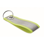 Reflective keyring made of polyester neon yellow colour