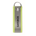 Reflective keyring made of polyester neon yellow colour third main view