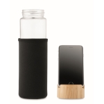 Leak-proof glass bottle with phone holder, 600 ml black colour third view