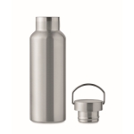 Recycled stainless steel bottle with handle on the lid, 500 ml matt silver colour sixth view