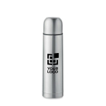 Silver leak-proof stainless steel thermos, 500 ml matt silver colour view with print area