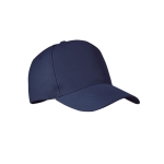 5-panel RPET polyester baseball cap, size 7 1/4, 210 g/m2 blue colour