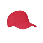 5-panel RPET polyester baseball cap, size 7 1/4, 210 g/m2 red colour