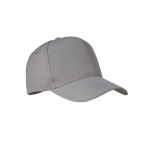 5-panel RPET polyester baseball cap, size 7 1/4, 210 g/m2 grey colour