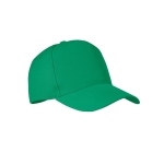 5-panel RPET polyester baseball cap, size 7 1/4, 210 g/m2 green colour