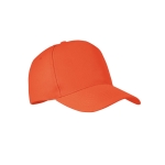 5-panel RPET polyester baseball cap, size 7 1/4, 210 g/m2 orange colour