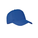 5-panel RPET polyester baseball cap, size 7 1/4, 210 g/m2 royal blue colour