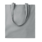 Coloured eco-cotton tote bag with long handles, 180 g/m2 grey colour