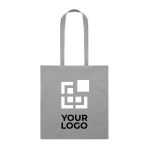 Coloured eco-cotton tote bag with long handles, 180 g/m2 grey colour view with print area