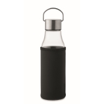 Glass bottle with leak-proof lid and handle, 500 ml transparent colour