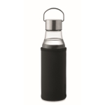 Glass bottle with leak-proof lid and handle, 500 ml transparent colour second view