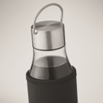 Glass bottle with leak-proof lid and handle, 500 ml transparent colour third photographic view