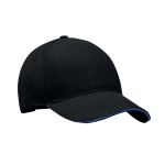 Heavyweight two-tone cotton twill baseball cap, 260 g/m2 blue colour