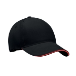 Heavyweight two-tone cotton twill baseball cap, 260 g/m2 red colour