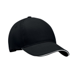 Heavyweight two-tone cotton twill baseball cap, 260 g/m2 white/black colour