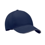 Heavyweight two-tone cotton twill baseball cap, 260 g/m2 navy-blue colour