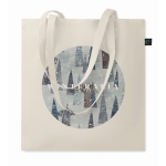 Fair trade cotton tote bag with 70cm handles, 180 g/m² beige colour main view