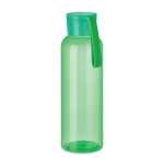 Tritan bottle with silicone loop, 500 ml transparent green colour