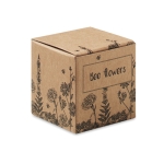 Plant set with bee flower seeds, delivered in a box beige colour