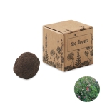 Plant set with bee flower seeds, delivered in a box beige colour