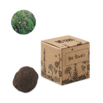 Plant set with bee flower seeds, delivered in a box beige colour view with print area