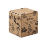 Plant set with herb seeds, delivered in a box beige colour