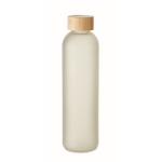 Glass bottle suitable for sublimation with bamboo lid, 650ml transparent white colour