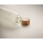 Glass bottle suitable for sublimation with bamboo lid, 650ml transparent white colour third photographic view