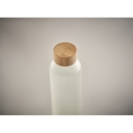 Glass bottle suitable for sublimation with bamboo lid, 650ml transparent white colour fourth photographic view