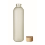 Glass bottle suitable for sublimation with bamboo lid, 650ml transparent white colour sixth view