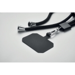 Tubular lanyard made of RPET for carrying your phone black colour sixth view