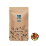 Strawberry growing kit with fertiliser, in a paper envelope beige colour view with print area