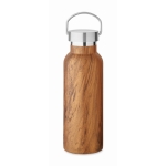 Bottle with a wood look, recycled stainless steel, 500 ml brown colour second view